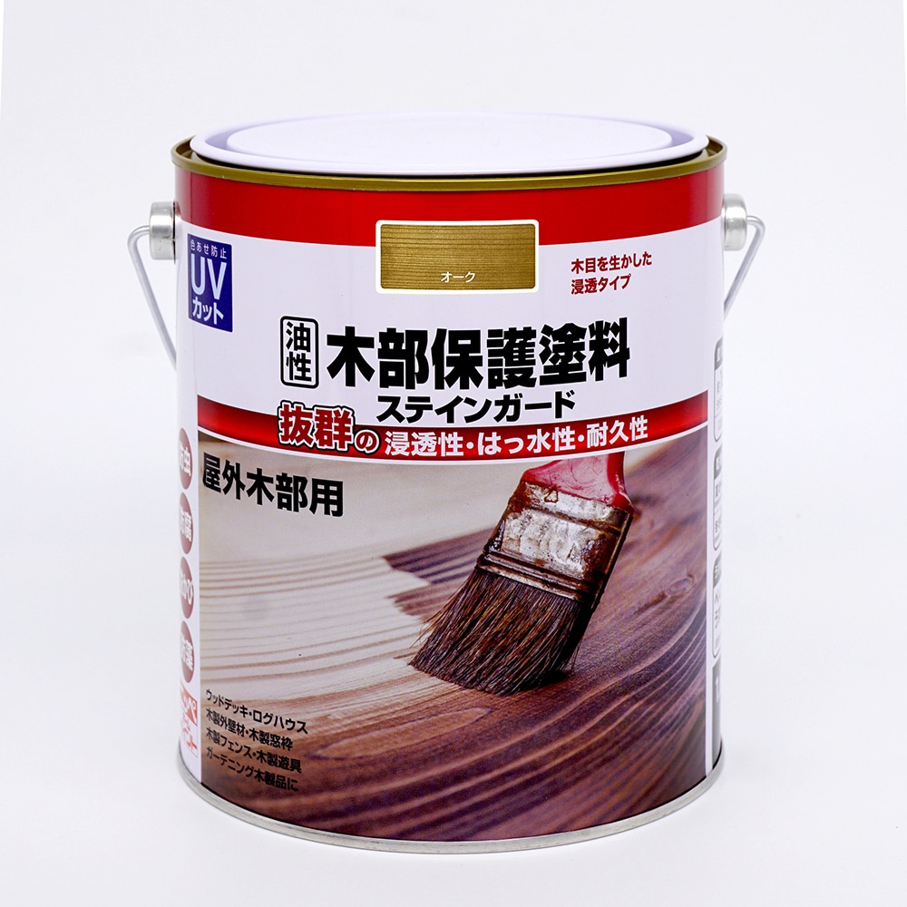 最旬ダウン 塗料 木材 油性 ウッドステインプロ 4L チーク 単品 塗料の種類は油性