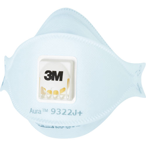 3M Aura 使い捨て式防じんマスク9322J+ DS2 10枚入 排気弁付_