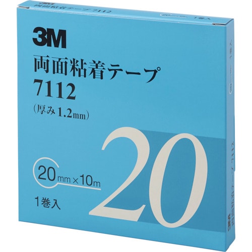 ３Ｍ　両面粘着テープ　７１１２　２０ｍｍＸ１０ｍ　厚さ１．２ｍｍ　灰色　１巻入り＿