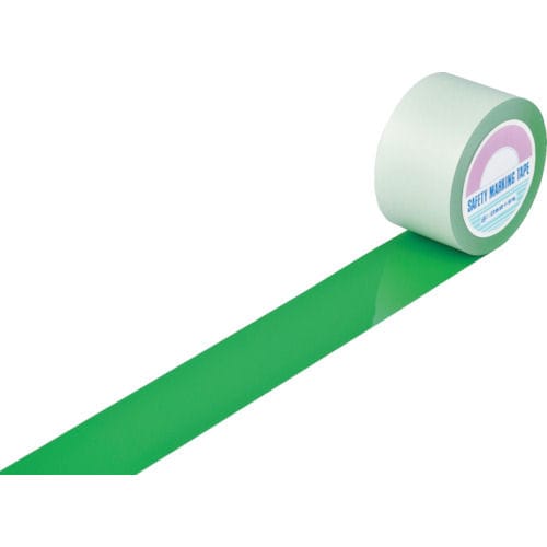 緑十字　ガードテープ（ラインテープ）　緑　７５ｍｍ幅×２０ｍ　屋内用＿