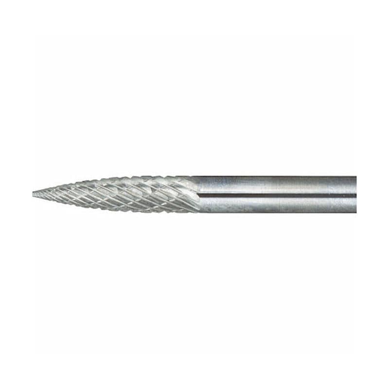 ＴＲＵＳＣＯ　超硬バー　トンガリ型　Φ３Ｘ刃長１２．７Ｘ軸３　ロング　ダブル＿