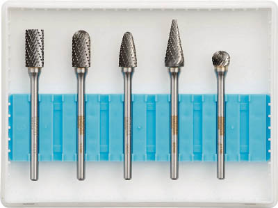 TRUSCO 超硬バーセットBシリーズ 軸3mm 刃径6.4mm 5本セット_