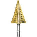 TOP 電動ドリル用ステップドリル 9段 4~12mm ゴールドタイプ_