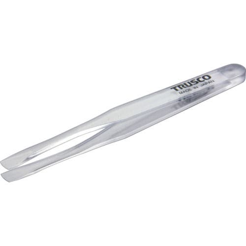 TRUSCO 透明プラスチック製ピンセット 120mm 先丸平型_