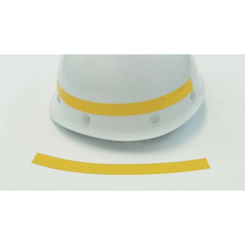 緑十字 ヘルメット用弓形ラインテープ(反射) 黄 20幅×260mm 10本組_