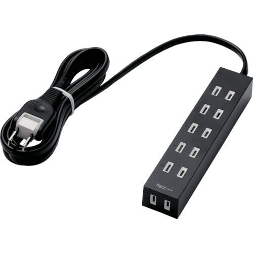 エレコム シャッタータップ flecc barra 6個口 2.0m ブラック_