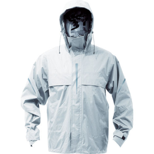 TRUSCO ベンチレーション(通気口)付レインスーツ シルバー L_