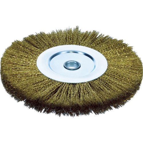TRUSCO ホイルブラシ ファイ300X25mm穴 真鍮めっき鋼線 線径0.35_