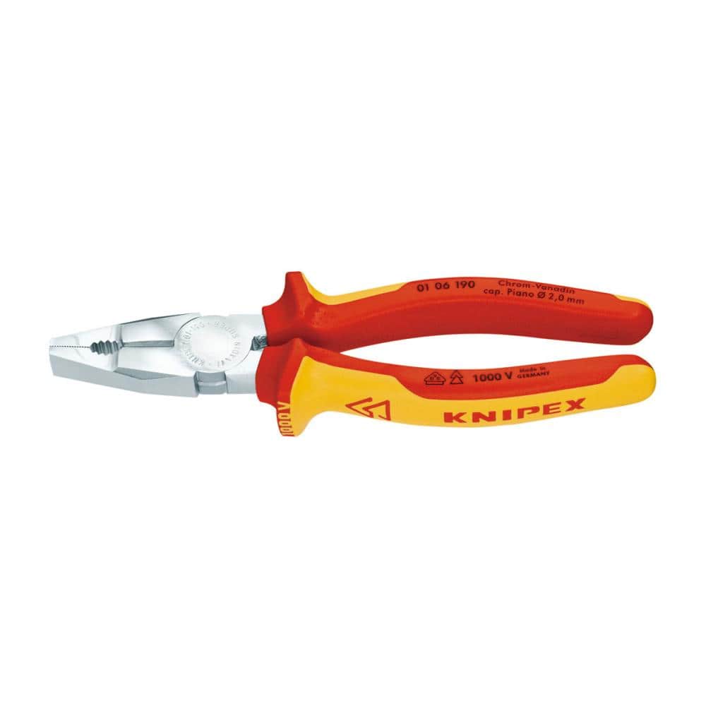 KNIPEX(クニペックス) 1000V 絶縁ペンチ 190mm 0106-190