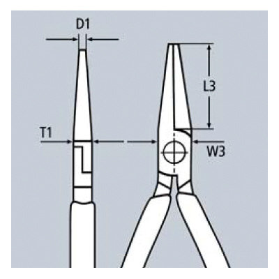 ＫＮＩＰＥＸ（クニペックス）　１０００Ｖ　丸口　絶縁丸ペンチ　１６０ｍｍ　２２０６－１６０