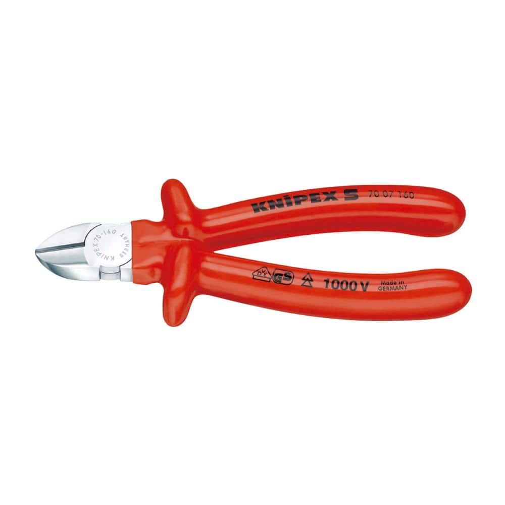 KNIPEX(クニペックス) 1000V 絶縁斜ニッパー 160mm 7007-160