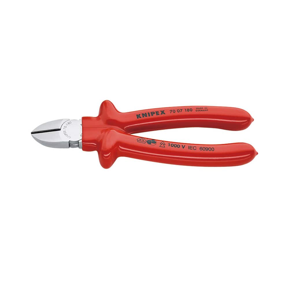KNIPEX(クニペックス) 1000V 絶縁斜ニッパー 180mm 7007-180