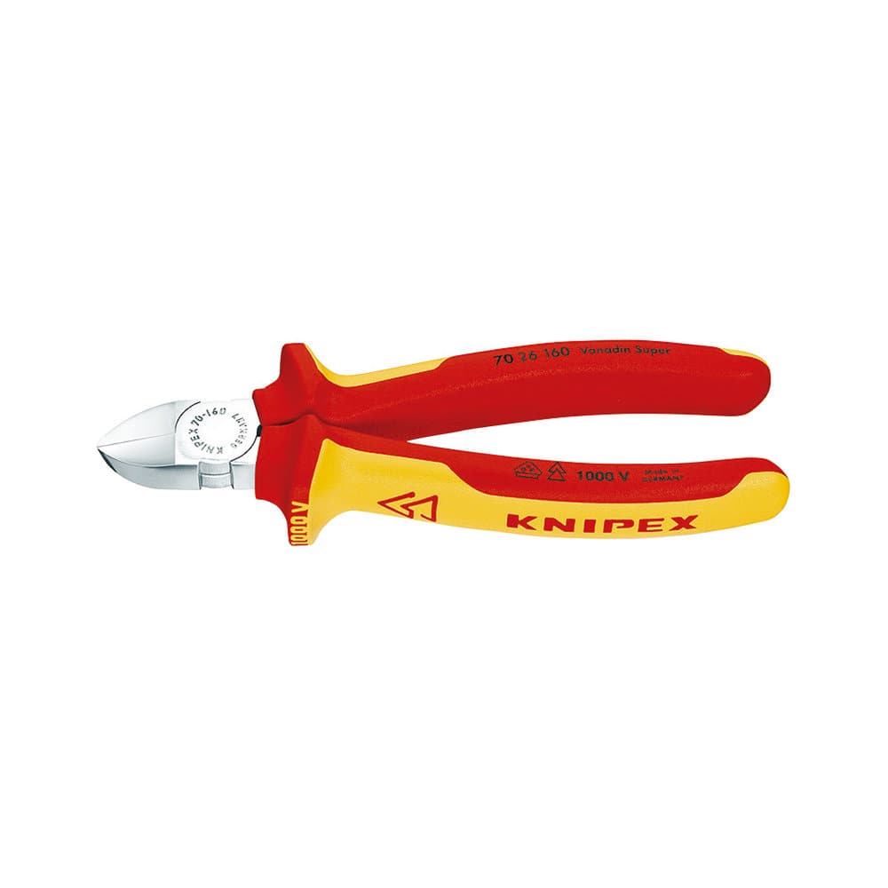 KNIPEX(クニペックス) 1000V 絶縁斜ニッパー 160mm 7026-160