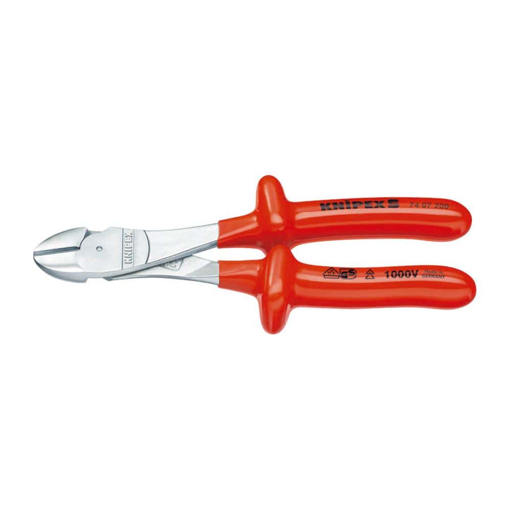 ＫＮＩＰＥＸ（クニペックス）　１０００Ｖ　絶縁強力斜ニッパー　２００ｍｍ　７４０７－２００