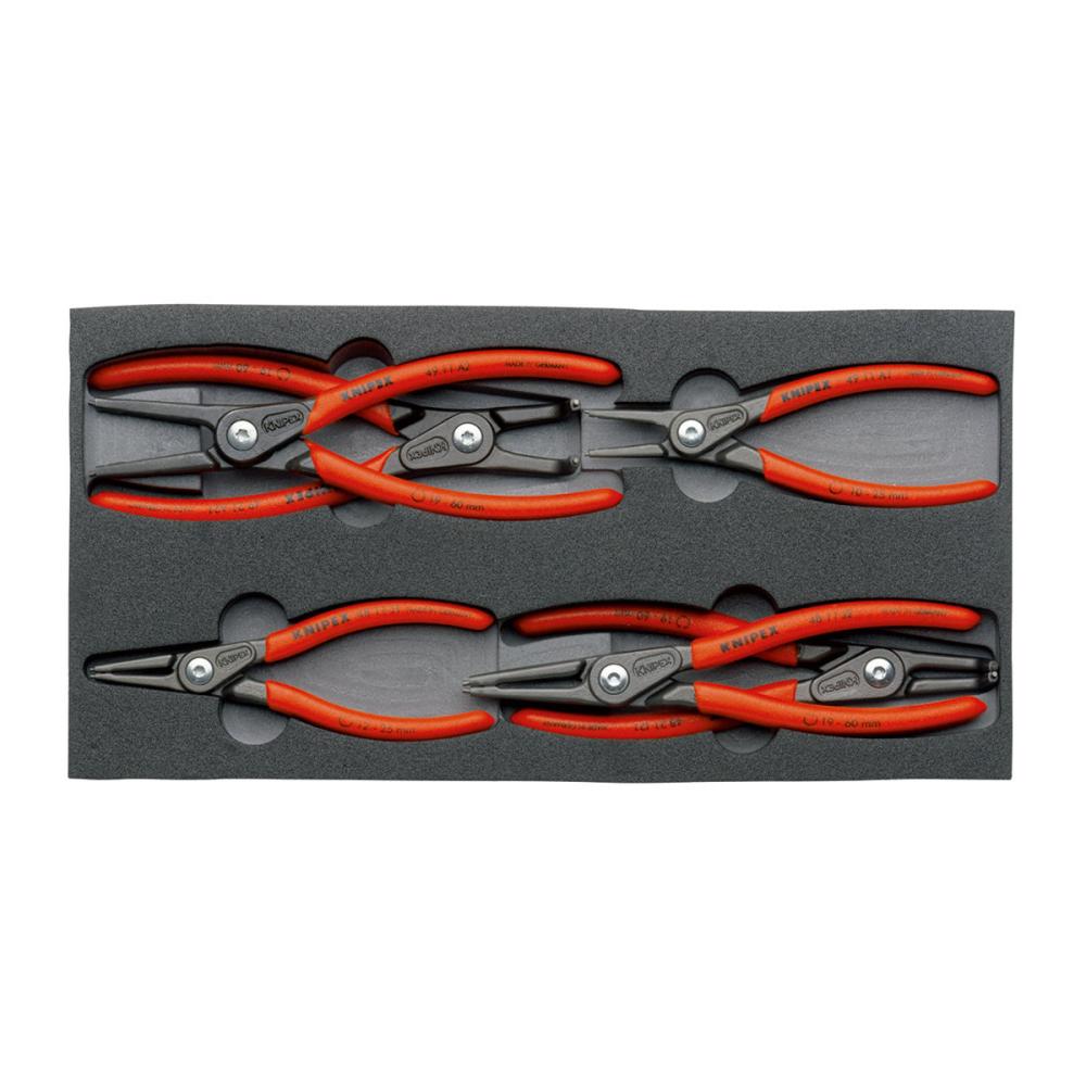 KNIPEX 6本組 スナップリングプライヤーセット ウレタントレイ収納ケース入 002001V02