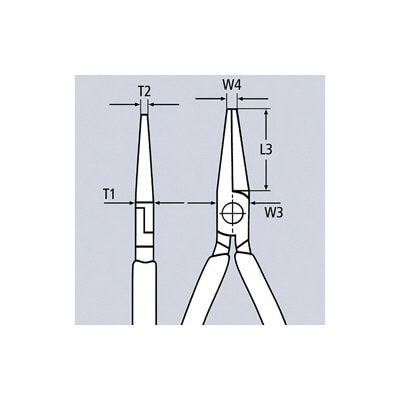 ＫＮＩＰＥＸ　１０００Ｖ　丸口　絶縁ロングノーズプライヤー　１６０ｍｍ　３０３６－１６０