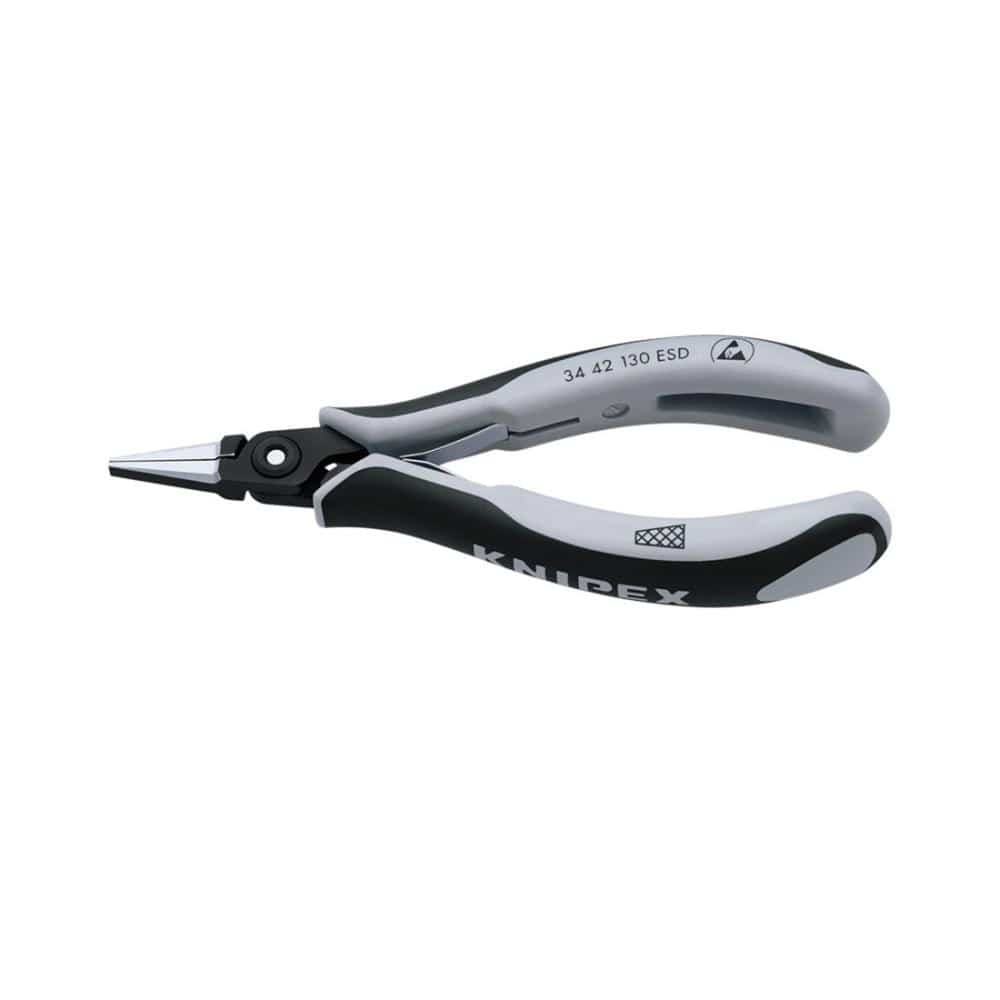KNIPEX 平口精密プライヤー(つかみ面クロスメッシュ)ESD 130mm 3442-130ESD