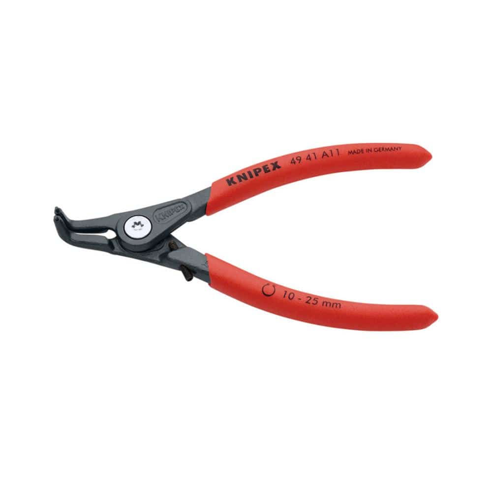 KNIPEX ストッパー付軸用精密スナップリングプライヤー先端90°曲先端1.3mm4941-A11