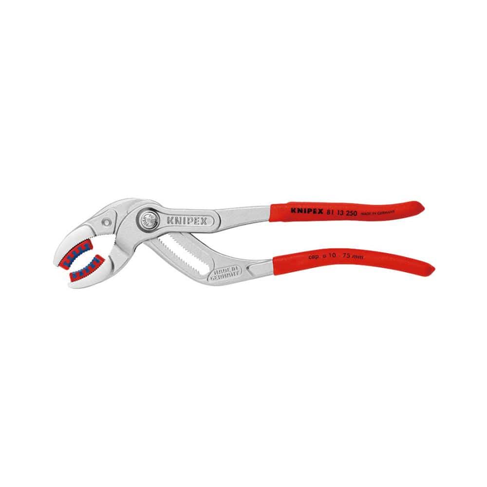 ＫＮＩＰＥＸ　パイププライヤー　（径１０－７５）プラスチックアゴ付　２５０ｍｍ　　８１１３－２５０