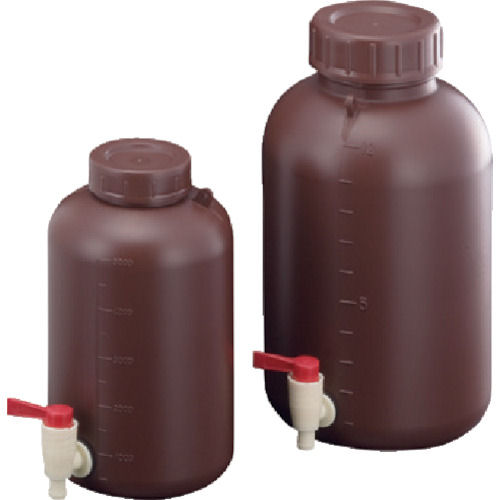 サンプラ　ＰＥ広口下口活栓付瓶　遮光　５Ｌ＿