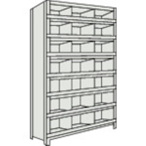 ＴＲＵＳＣＯ　軽量棚　縦仕切前当付　８７５Ｘ３００Ｘ２１００　３列７段　ネオグレー＿