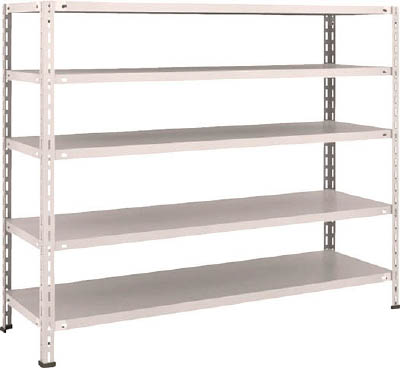 ＴＲＵＳＣＯ　軽量棚　中棚ボルトレス型１５００Ｘ４５０Ｘ１２００　５段　ネオグレー＿