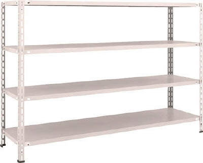 TRUSCO 軽量棚 中棚ボルトレス型1800X450X1200 4段 ネオグレー_