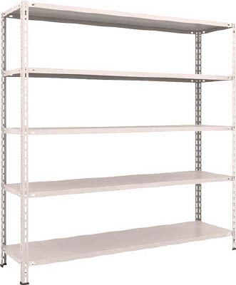 TRUSCO 軽量棚 中棚ボルトレス型1800X450X1800 5段 ネオグレー_