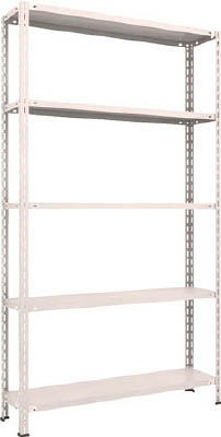 ＴＲＵＳＣＯ　軽量棚　中棚ボルトレス型１２００Ｘ３００Ｘ２１００　５段　ネオグレー＿