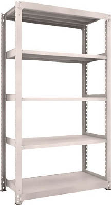 ＴＲＵＳＣＯ　Ｍ５型中量棚　１２００Ｘ５７１ＸＨ２１００　５段　単体　ネオグレー＿