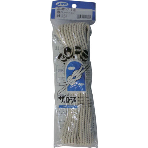ユタカ　ロープ　綿ロープ３ツ打　３ｍｍ×１０ｍ＿