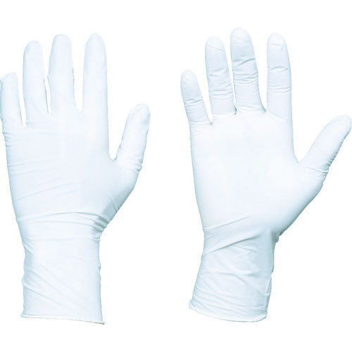 ＴＲＵＳＣＯ　使い捨てニトリル手袋ＴＧスタンダード　０．０８粉無白Ｌ　１００枚＿