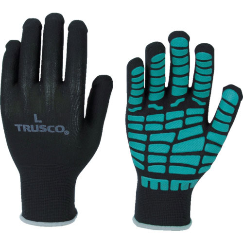 TRUSCO すべり止め天然ゴムライナー手袋 グリーン S_