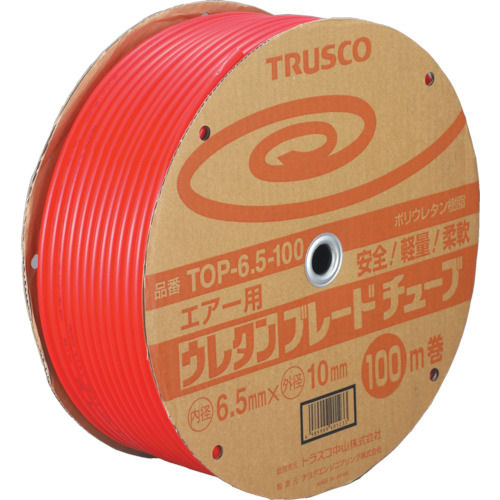 TRUSCO ウレタンブレードチューブ 6.5X10 100m 赤 _