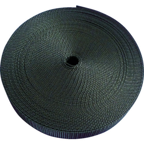 ＴＲＵＳＣＯ　ナイロン平ベルト　１．２ｔ×２０ｍｍ×１０ｍ　黒　＿