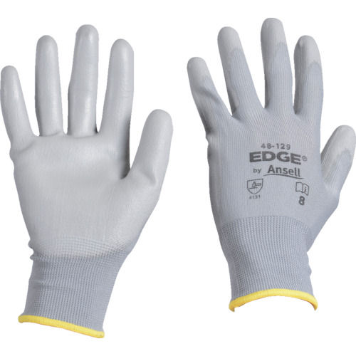 アンセル　ウレタン背抜手袋　エッジ　４８－１２９　グレー　ＸＳサイズ＿