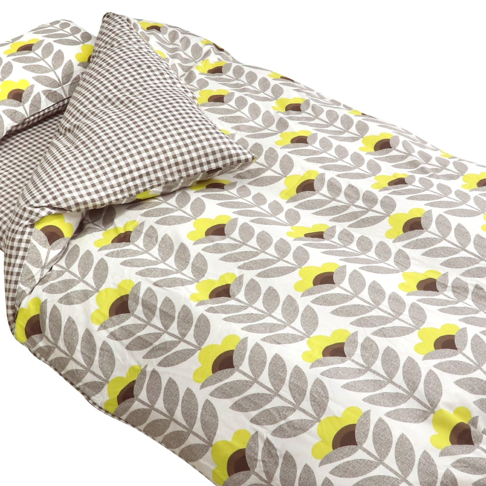 掛布団カバー　北欧フラワー　ベージュ　シングルロング　１５０×２１０ｃｍ