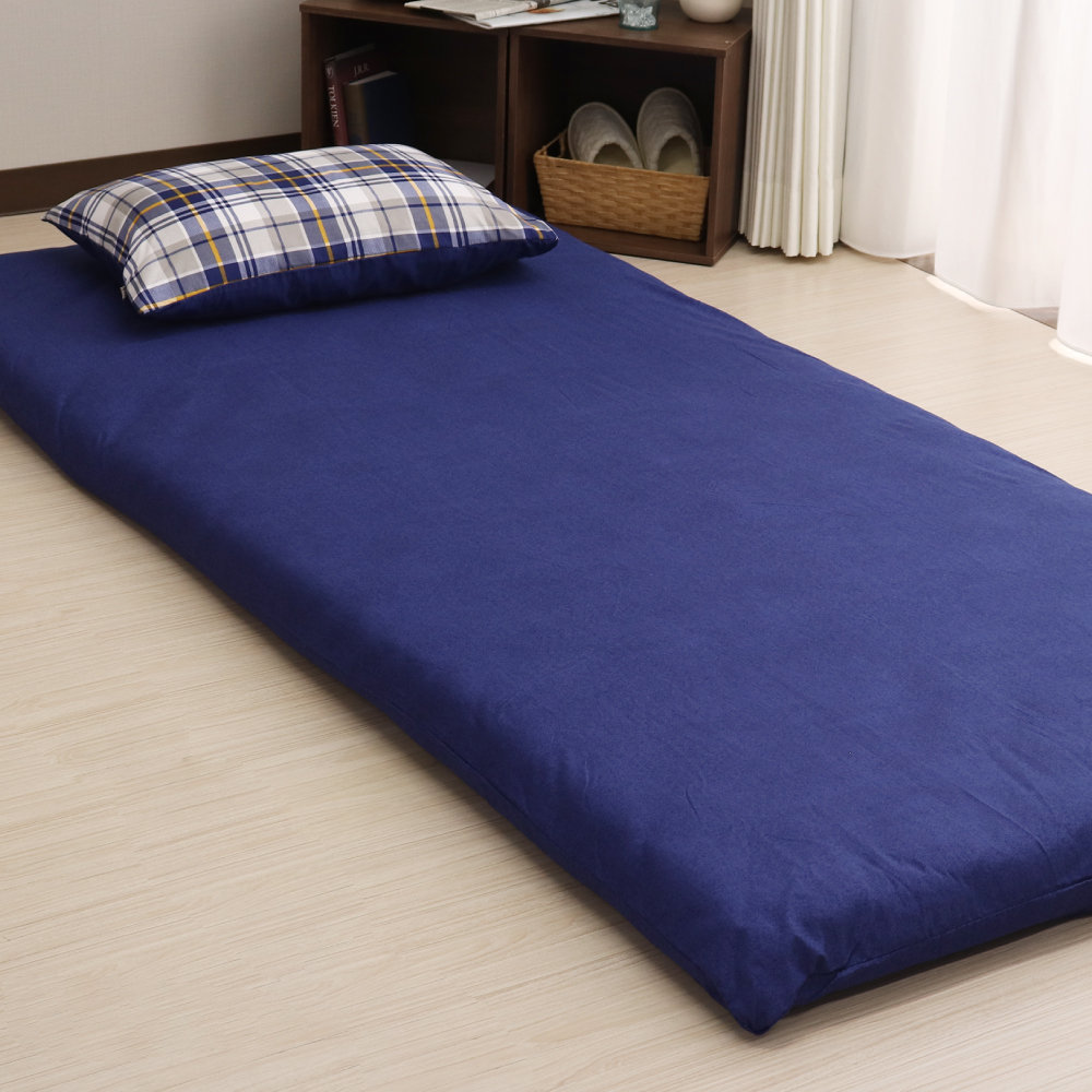 敷布団カバー　無地モダン　ネイビー　シングルロング　１０５×２１５ｃｍ
