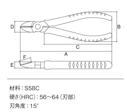 スリーピークス　強力ニッパ　ＮＰ‐１５０Ｚ‐Ｓ　　　　　　　