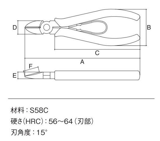 スリーピークス　かるいニッパ　ＬＮ‐１７５　　　　　　　　　