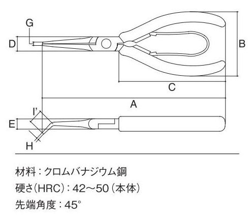 スリーピークス　ベントノーズプライヤー　ＮＮＰ‐１３０Ｂ　　