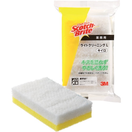 ３Ｍ　スコッチ・ブライト　ライトクリーニングたわしＬ　イエロー　１４０×８３ｍｍ＿
