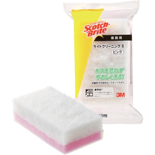 ３Ｍ　スコッチ・ブライト　ライトクリーニングたわしＳ　ピンク　１２０×６５ｍｍ＿