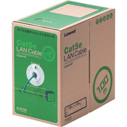 エレコム EU RoHS準拠LANケーブル CAT5E 100m ダークグリーン_