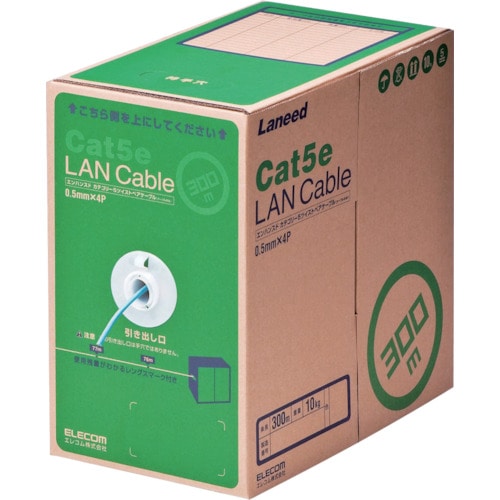 エレコム EU RoHS準拠LANケーブル CAT5E 300m ライトブルー_