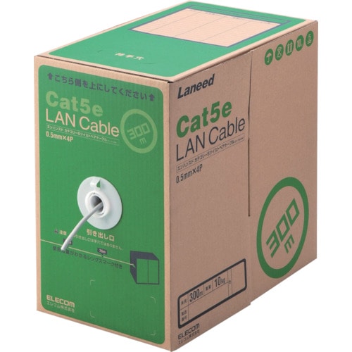 エレコム EU RoHS準拠LANケーブル CAT5E 300m ライトグレー_