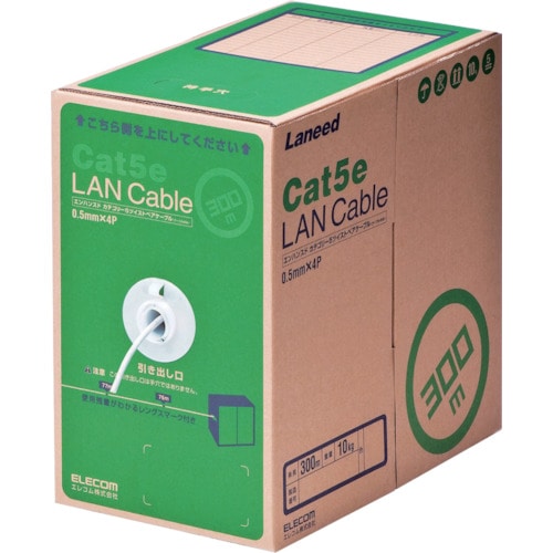 エレコム　ＥＵ　ＲｏＨＳ指令準拠ＬＡＮケーブル　ＣＡＴ５Ｅ　３００ｍ　ホワイト＿