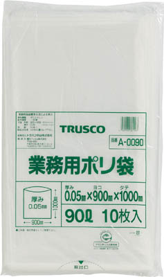 ＴＲＵＳＣＯ　業務用ポリ袋　厚み０．０５Ｘ９０Ｌ　１０枚入＿