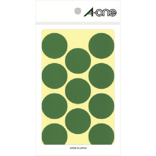 ３Ｍ　エーワン　カラーラベル　丸型　３０ｍｍΦ　緑　（１４枚入）＿