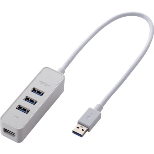 エレコム　マグネット付き４ポートＵＳＢ３．０ハブ　バスパワー専用モデル　ホワイト＿